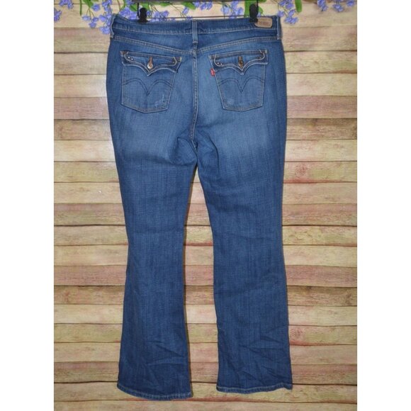 Levis 515 Jeans Womens 14L 14 Long Bootcut Blue Mid-Rise Medium Wash Flap Pocket - Picture 4 of 10